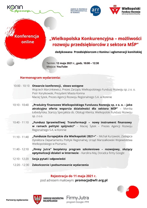 Agenda Wielkopolska Konkurencyjna KONIN – konferencja online