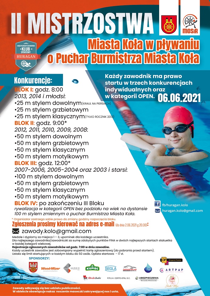 Zawody pływackie w Kole