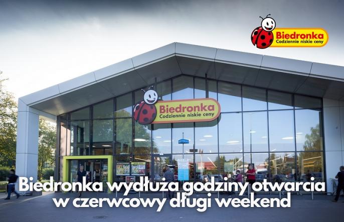 Biedronka wydłuża godziny otwarcia w czasie czerwcowego długiego weekendu