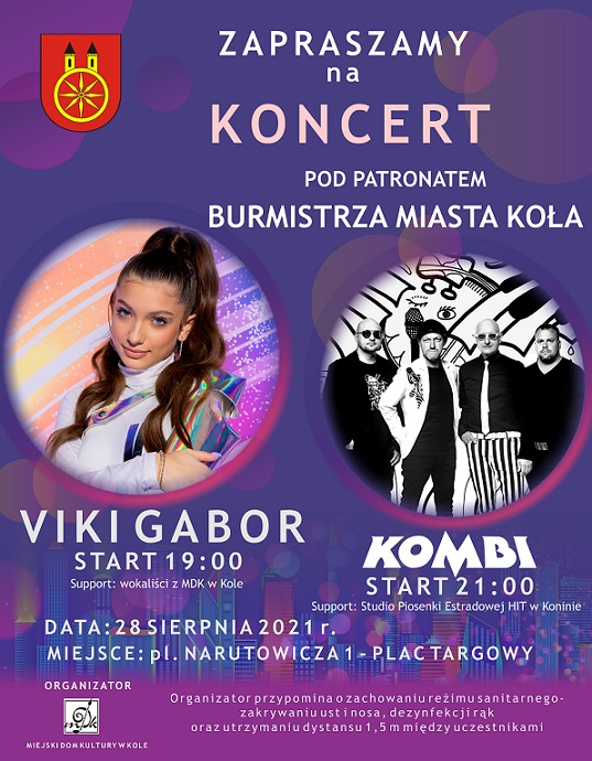 Koncert Viki Gabor i zespołu Kombi w Kole