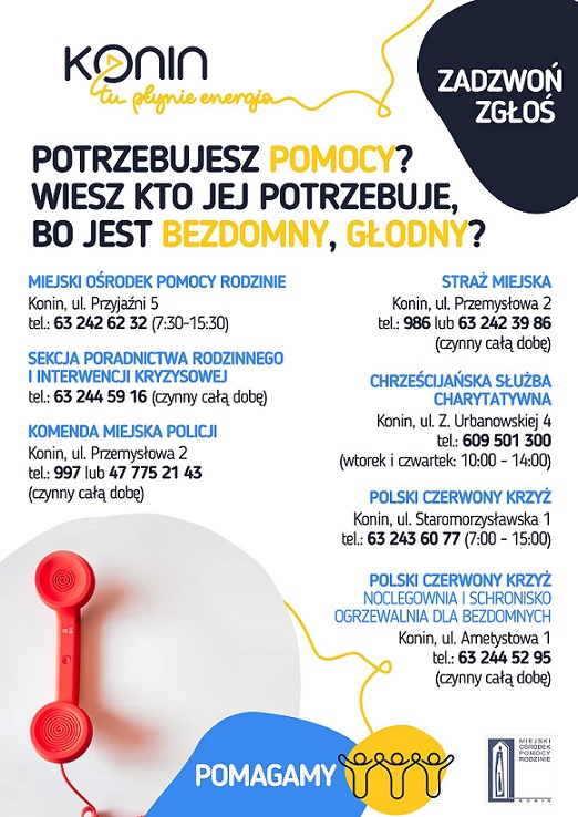 Akcja ZIMA. Komunikat Urzędu Miejskiego w Koninie