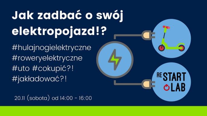 Spotkanie informacyjne pt.: JAK DBAĆ O SWÓJ ELEKTROPOJAZD? JAKĄ HULAJNOGĘ ELEKTRYCZNĄ LUB ROWER KUPIĆ? w Restart Labie