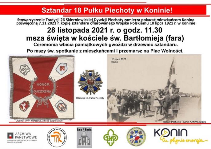 Replika sztandaru 18 Pułku Piechoty w Koninie