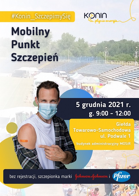 Mobilny punkt szczepień 5 grudnia na stadionie MOSiR przy Podwalu