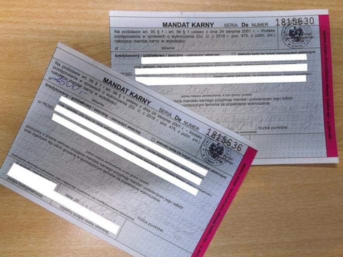 44-latek z powiatu konińskiego otrzymał 2500 złotych mandatu