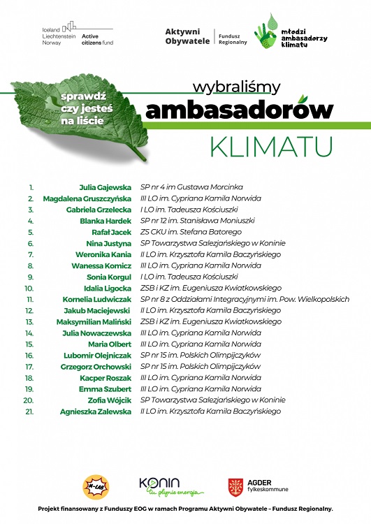 Młodzi Ambasadorzy Klimatu zapraszają do działania!