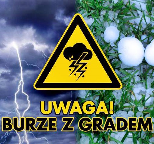 Ostrzeżenie przed burzami z gradem