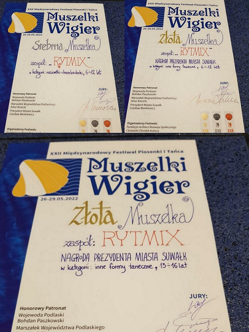 Tancerze Studia Tańca Rytmix z Konina w XXII Międzynarodowym Festiwalu Piosenki i Tańca