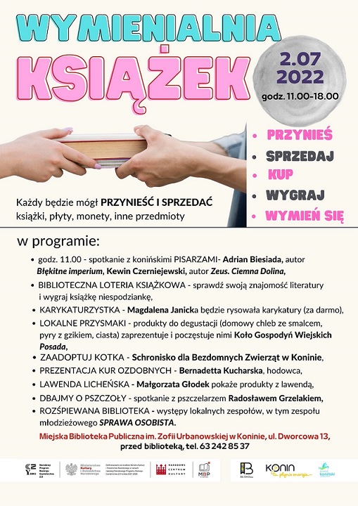 WYMIENIALNIA KSIĄŻEK już od soboty, 2 lipca 2022 roku