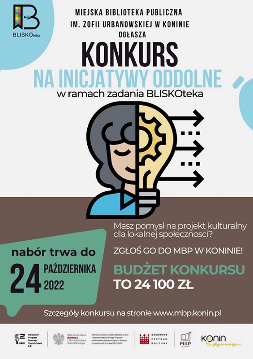 Konkurs na realizację inicjatyw oddolnych Miejskiej Biblioteki Publicznej w Koninie