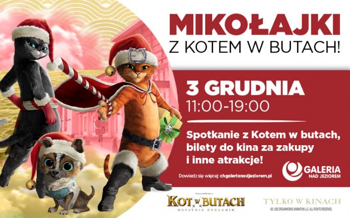 Kot w Butach, Mikołaj i inne świąteczne atrakcje w Galerii nad Jeziorem