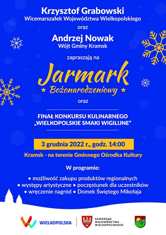 Jarmark Bożonarodzeniowy oraz finał Wielkopolskiego Konkursu Kulinarnego WIELKOPOLSKIE SMAKI WIGILIJNE w Kramsku