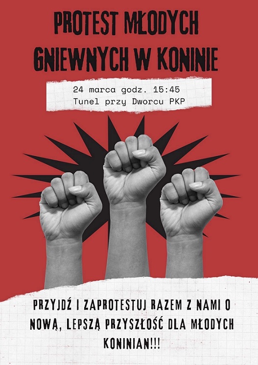 Protest Młodych Gniewnych w Koninie